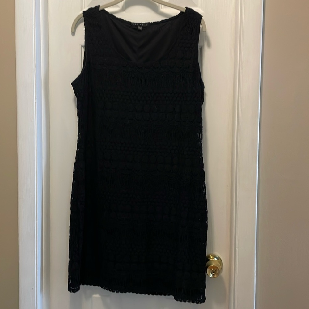 Tiana B. Black lace detail dress . Size Large . Worn once in great condition.